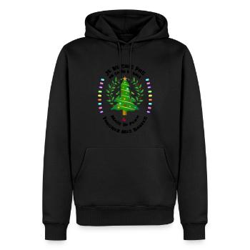 cadeau humour noël, sapin de noël humoristique - Sweat à capuche Premium bio Homme - noir - Devant - Nico (187cm)