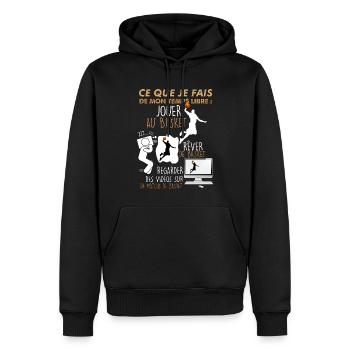 Basket temps libre Cadeau Homme Basketball - Sweat à capuche Premium bio Homme - noir - Devant - Nico (187cm)