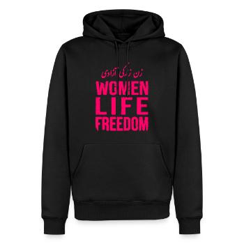 Women life freedom - Sweat à capuche Premium bio Homme - noir - Devant - Nico (187cm)
