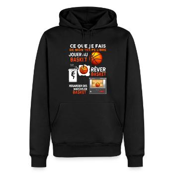 Basket temps libre Pour Basketteur Cadeau Homme - Sweat à capuche Premium bio Homme - noir - Devant - Nico (187cm)