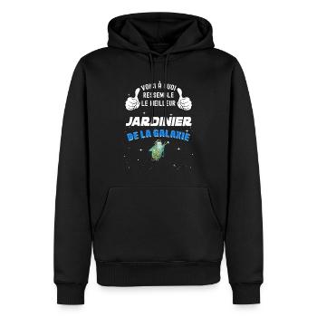 Meilleur Jardinier De La galaxie Super Cadeau - Sweat à capuche Premium bio Homme - noir - Devant - Nico (187cm)