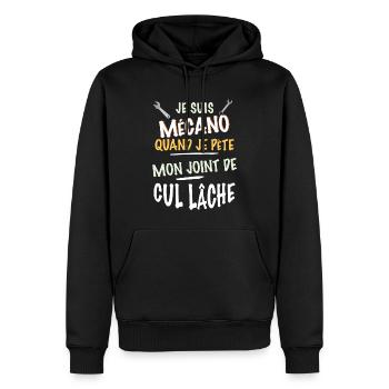 Mécano Cadeau Homme Mécanicien - Sweat à capuche Premium bio Homme - noir - Devant - Nico (187cm)