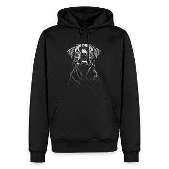 Rottweiler Portrait Chien Chien Sport Chien - Sweat à capuche Premium bio Homme - noir - Devant - Nico (187cm)
