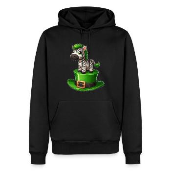 Süßes Zebra St. Patrick's Day Zylinder Kleeblatt - Männer Premium Bio Hoodie - Schwarz - Vorne - Nico (187cm)