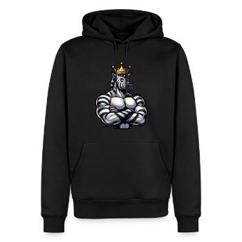Entraînement de remise en forme Zebra King musclé - Sweat à capuche Premium bio Homme - noir - Devant - Nico (187cm)