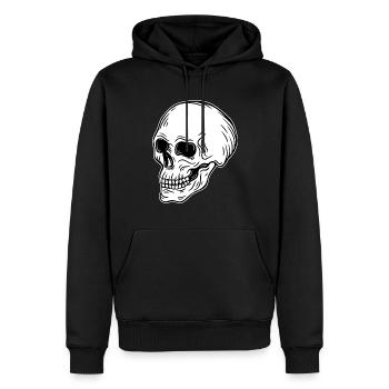 Skull Skeleton Skull Horror Cadeau d’Halloween - Sweat à capuche Premium bio Homme - noir - Devant - Nico (187cm)