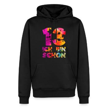 ICH BIN SCHON 13 EINHORN 13. GEBURTSTAG - Männer Premium Bio Hoodie - Schwarz - Vorne - Nico (187cm)