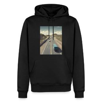 Life s too short to be slow - Männer Premium Bio Hoodie - Schwarz - Vorne - Nico (187cm)