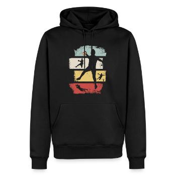 Handballer Retro Streifen Handball Vintage - Männer Premium Bio Hoodie - Schwarz - Vorne - Nico (187cm)