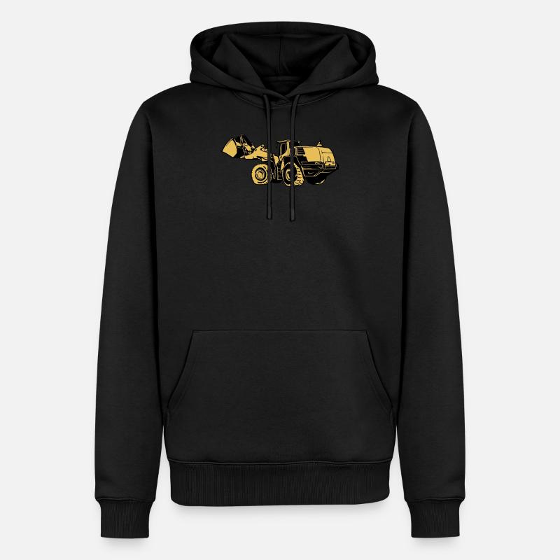 Lademaschine Silhouette Radlader Steinbruch - Männer Premium Bio Hoodie - Schwarz