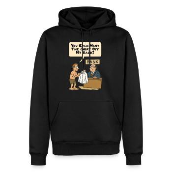Tu veux même que la chemise m’enlève le dos ! - Sweat à capuche Premium bio Homme - noir - Devant - Nico (187cm)