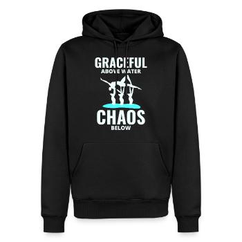 Anmutiges Chaos Synchronschwimm-Teamschwimmer - Männer Premium Bio Hoodie - Schwarz - Vorne - Nico (187cm)