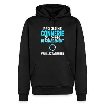 Connerie En Cours Humour Homme Ado - Sweat à capuche Premium bio Homme - noir - Devant - Nico (187cm)