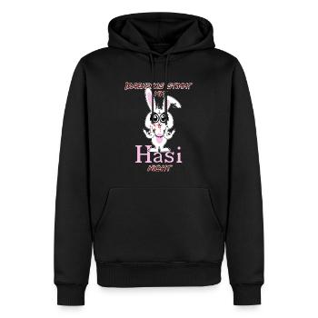 Irgendwas stimmt mit Hasi nicht - Männer Premium Bio Hoodie - Schwarz - Vorne - Nico (187cm)