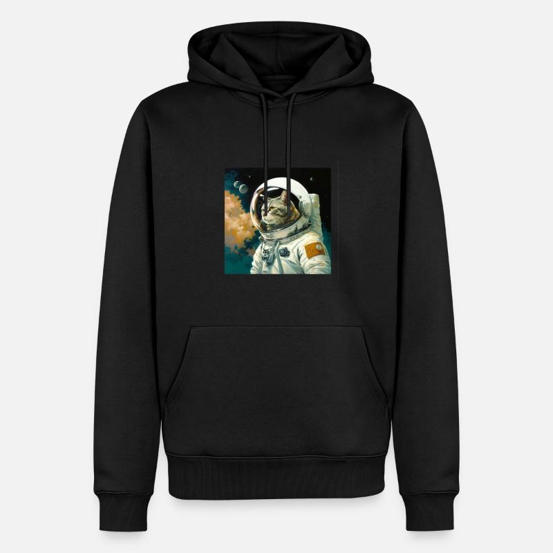 Spacecat - Männer Premium Bio Hoodie - Schwarz