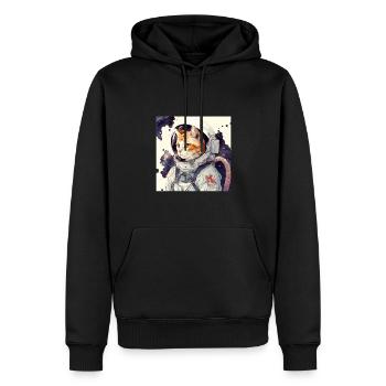 Kater Weltall Katze Astronaut Astrocat - Männer Premium Bio Hoodie - Schwarz - Vorne - Nico (187cm)