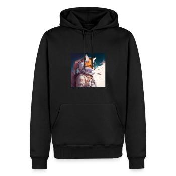 Spacefox Fuchs Astronaut Weltall - Männer Premium Bio Hoodie - Schwarz - Vorne - Nico (187cm)