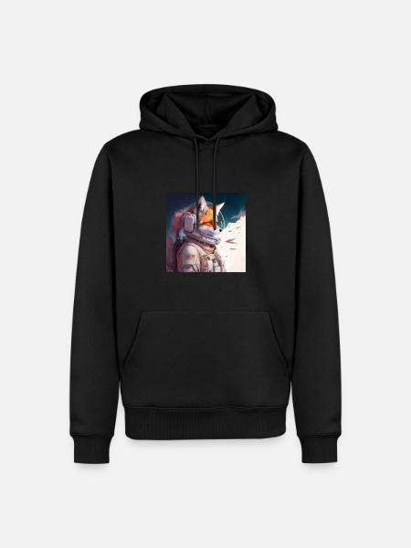 Espace astronaute Spacefox Fox - Sweat à capuche Premium bio Homme - noir