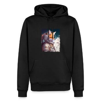 Spacefuchs Fuchs im All Raumanzug - Männer Premium Bio Hoodie - Schwarz - Vorne - Nico (187cm)