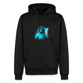 Singe en combinaison spatiale - Sweat à capuche Premium bio Homme - noir - Devant - Nico (187cm)
