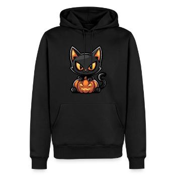 Katze Halloween Kater - Männer Premium Bio Hoodie - Schwarz - Vorne - Nico (187cm)