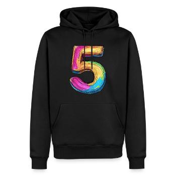 5 Numéro Coloré - Sweat à capuche Premium bio Homme - noir - Devant - Nico (187cm)