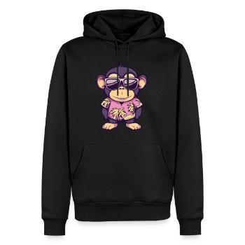 Affe Comic Lustig Sommer - Männer Premium Bio Hoodie - Schwarz - Vorne - Nico (187cm)