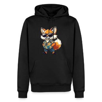 Fuchs Comic Lustig Sommer - Männer Premium Bio Hoodie - Schwarz - Vorne - Nico (187cm)