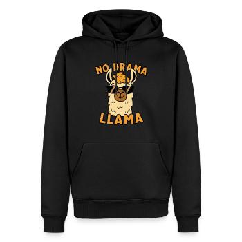 No Drama Llama with sunglasses - Men’s Premium Organic Hoodie - black - Front - Nico (187cm)