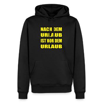 urlaub - Männer Premium Bio Hoodie - Schwarz - Vorne - Nico (187cm)