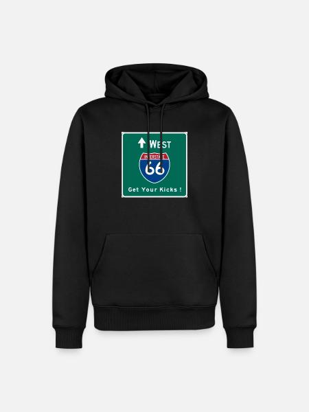 Route 66 Tee Shirt - Men’s Premium Organic Hoodie - black