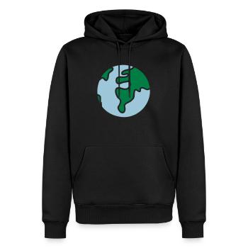 Globus - Welt - Männer Premium Bio Hoodie - Schwarz - Vorne - Nico (187cm)