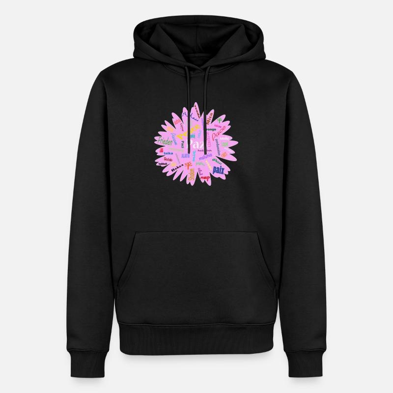 Frieden - Männer Premium Bio Hoodie - Schwarz