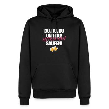 Mitkommen Saufen - Männer Premium Bio Hoodie - Schwarz - Vorne - Nico (187cm)
