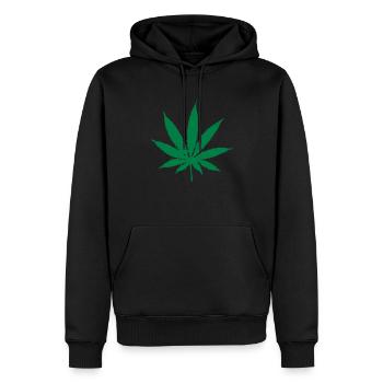 gras_1c - Sweat à capuche Premium bio Homme - noir - Devant - Nico (187cm)