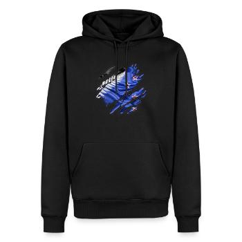 Drapeau néo-zélandais à l'intérieur - Sweat à capuche Premium bio Homme - noir - Devant - Nico (187cm)