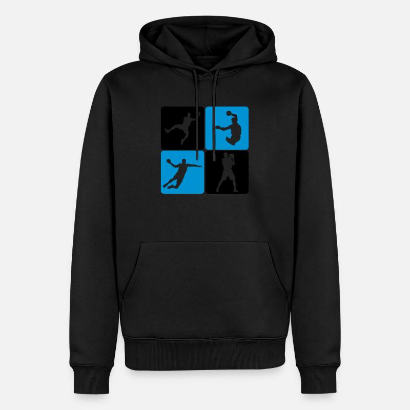 Handball Player - Männer Premium Bio Hoodie - Schwarz