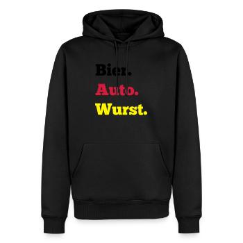 Bier Auto Wurst - Männer Premium Bio Hoodie - Schwarz - Vorne - Nico (187cm)