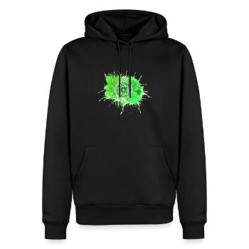 Mandala - Grün - Männer Premium Bio Hoodie - Schwarz - Vorne - Nico (187cm)