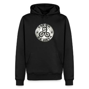 Breizh da viken 2 - Sweat à capuche Premium bio Homme - noir - Devant - Nico (187cm)