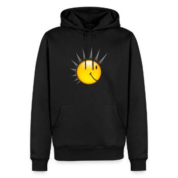 Smiley Punk Side - Männer Premium Bio Hoodie - Schwarz - Vorne - Nico (187cm)