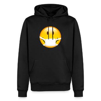 Smiley Surgent - Sweat à capuche Premium bio Homme - noir - Devant - Nico (187cm)
