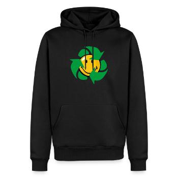 Smiley Recycle - Sweat à capuche Premium bio Homme - noir - Devant - Nico (187cm)