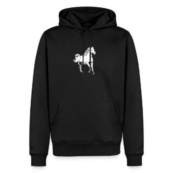 Cheval blanc - Sweat à capuche Premium bio Homme - noir - Devant - Nico (187cm)