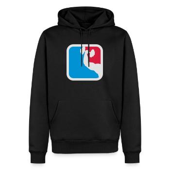 sport arm armor outline hand arm muscles strong wo - Men’s Premium Organic Hoodie - black - Front - Nico (187cm)