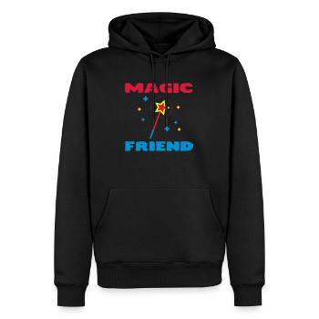 Friend / Nanny / Girlfriend / Daddy / Mom / Papy - Männer Premium Bio Hoodie - Schwarz - Vorne - Nico (187cm)