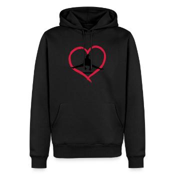 Turnerin am Reck, Turnen Herz - Männer Premium Bio Hoodie - Schwarz - Vorne - Nico (187cm)