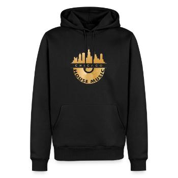chicago house music - Männer Premium Bio Hoodie - Schwarz - Vorne - Nico (187cm)