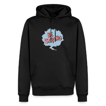 Be Strong - Men’s Premium Organic Hoodie - black - Front - Nico (187cm)