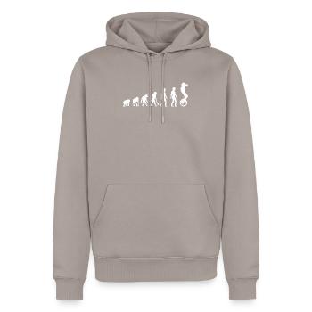 Monocycle, les origines - Sweat à capuche Premium bio Homme - taupe - Devant - Nico (187cm)